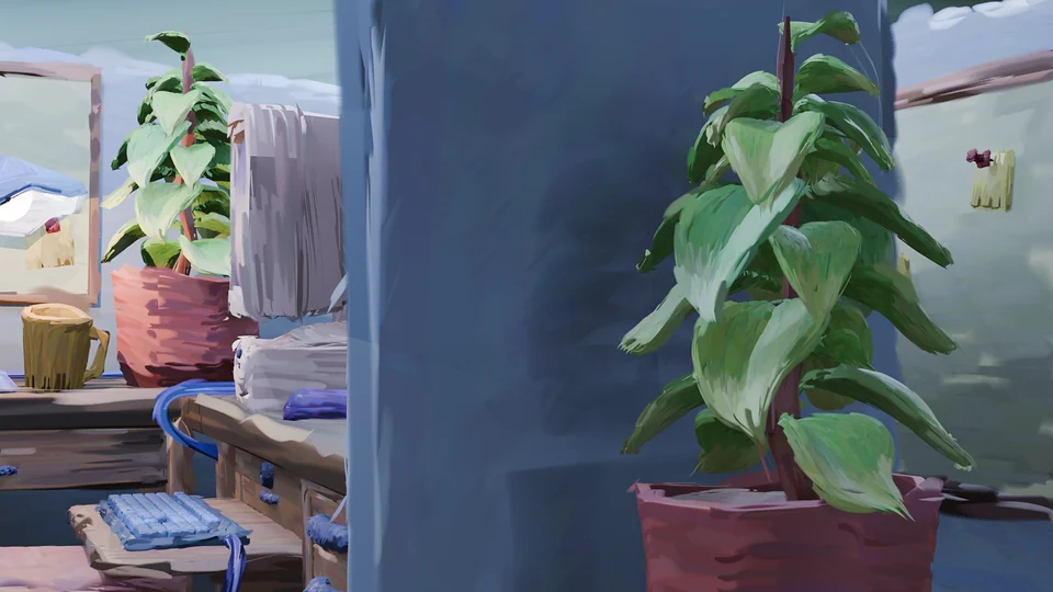 Close up of painted potted plants. PPP!