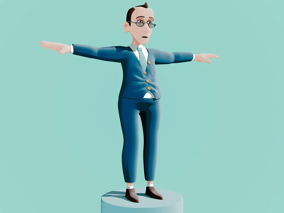 David, a stylized office worker character sculpt