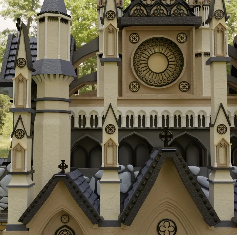 Gothic church architectural ornament detail
