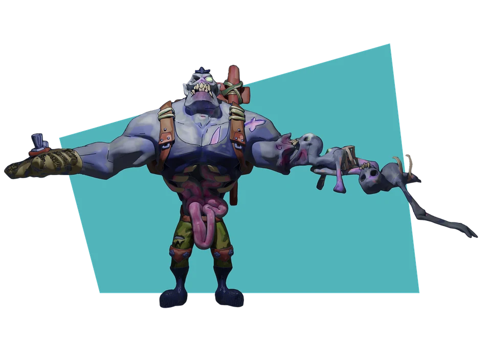 Zombie sculpt, full-body far view